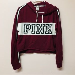 PINK Victoria’s Secret Burgundy Cropped Hoodie